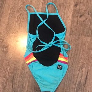 Blue Bohdi Jolyn tie back onesie